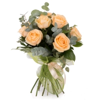 Scantei de dragoste: buchet trandafiri portocalii peach | Flori24 2