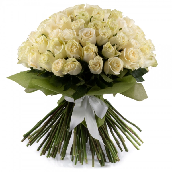 Buchet de 101 trandafiri albi 